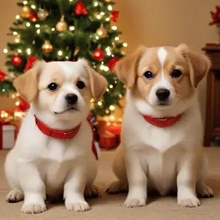christmas wallpaper dogs