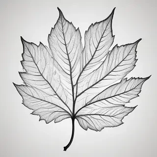 clipart of leaf black and white