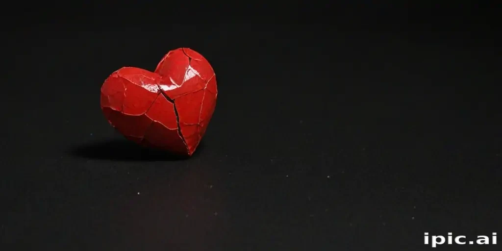 broken heart black background