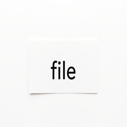 Create a high-resolution image of a blank paper with the word "file" prominently displayed in the center, taken with a Canon EOS 5D Mark IV at f/8, ISO 100, shutter speed 1/125s, using a shallow depth of field and a clean white background to enhance clarity.