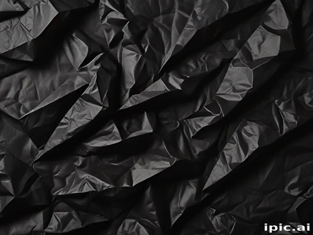 black crumpled paper