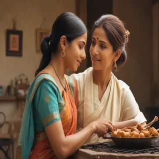 indian mom and son
