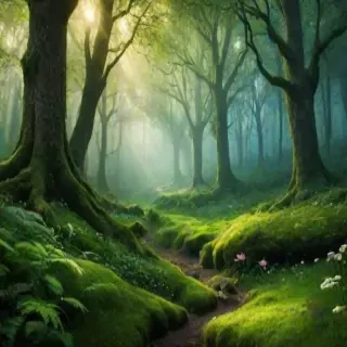 beautiful magical forest background