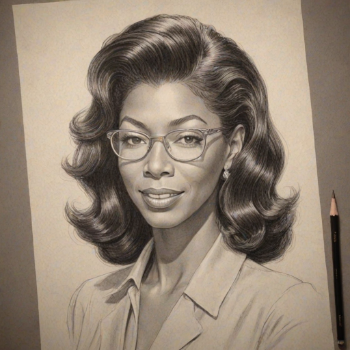 Graceful Natalie Cole, pencil sketch, portrait of Beauteous woman 1941s in glasses, hair style beatnik, outline, clear lines, fine lines, 8k