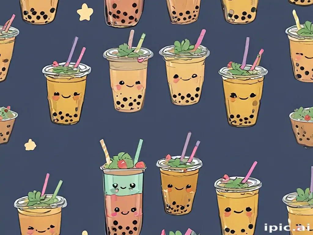 cute boba backgrounds