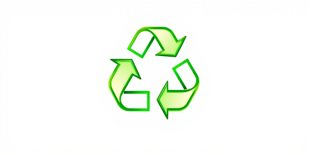 Generate a vibrant and detailed vector-style illustration of a green recycling symbol, using a Canon EOS R6 camera with a 50mm f/1.8 lens, set to ISO 100, aperture f/8, and a shutter speed of 1/250 sec, shot from a slightly elevated angle to emphasize depth and dimension with a clean and crisp background.