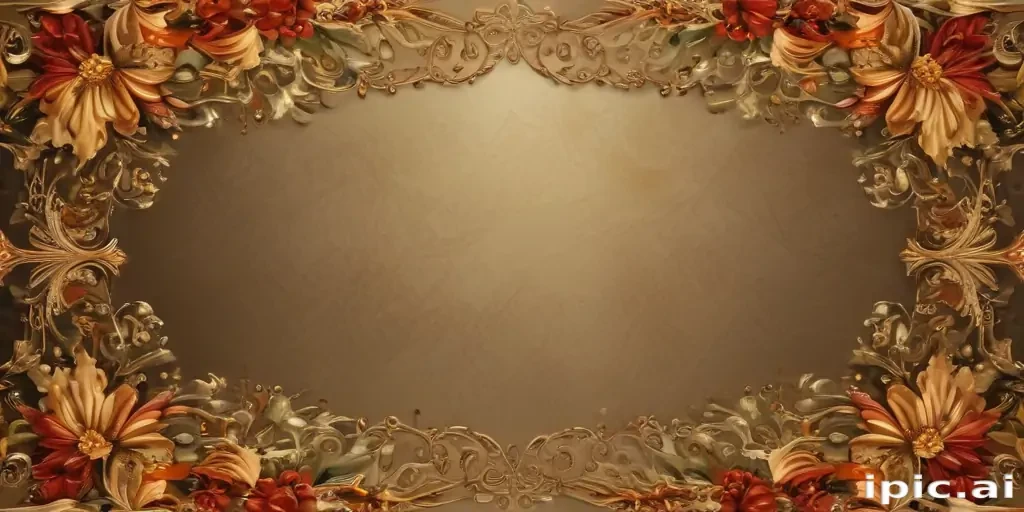 Elegant Floral Border Design with Rich Colors and Textured Background