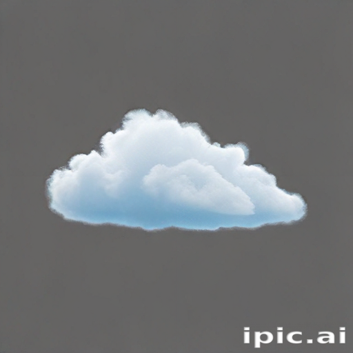 A Soft, Fluffy Cloud Floating Gracefully Against a Gray Background.