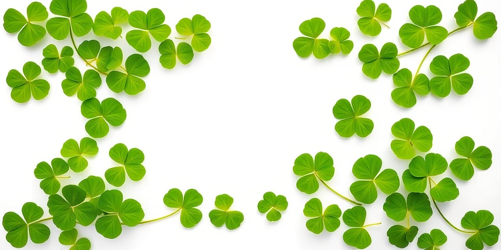 create an image of a rectangular frame made of vibrant green clover leaves on a white background, taken with a DSLR camera at f/4 aperture, 50mm lens, ISO 100, natural lighting, top-down view for even light distribution