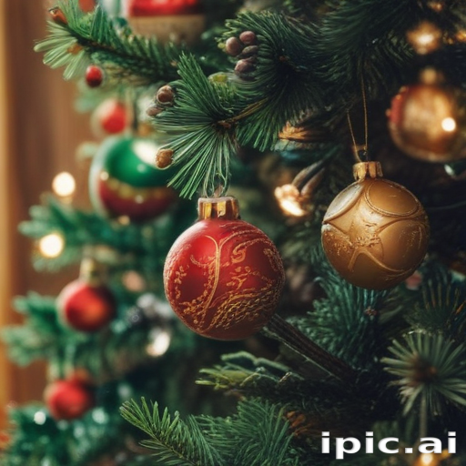 Beautifully Decorated Christmas Tree with Colorful Ornaments and Warm ...