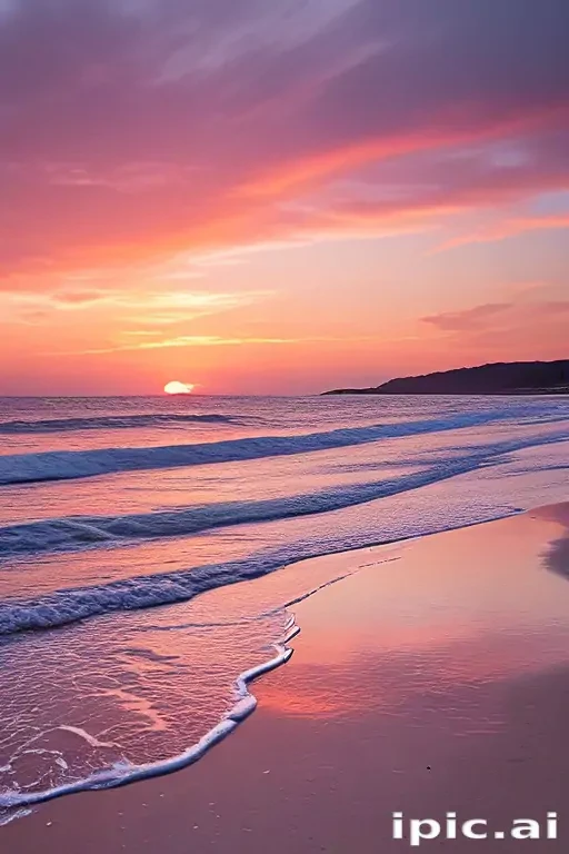 pink beach sunset