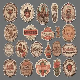 vintage stickers png