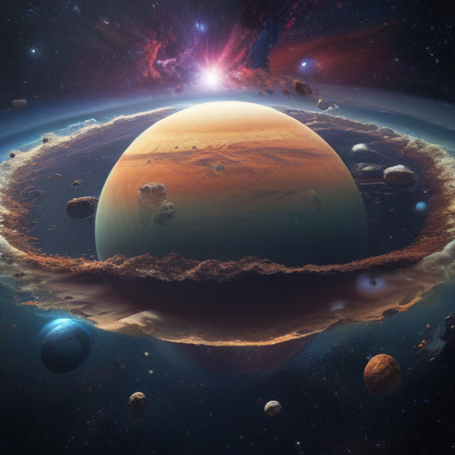 Majestic Cosmic Scene Featuring a Planet Surrounded by Stellar Wonders