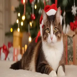 cat christmas background