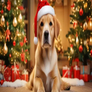 christmas dog wallpaper