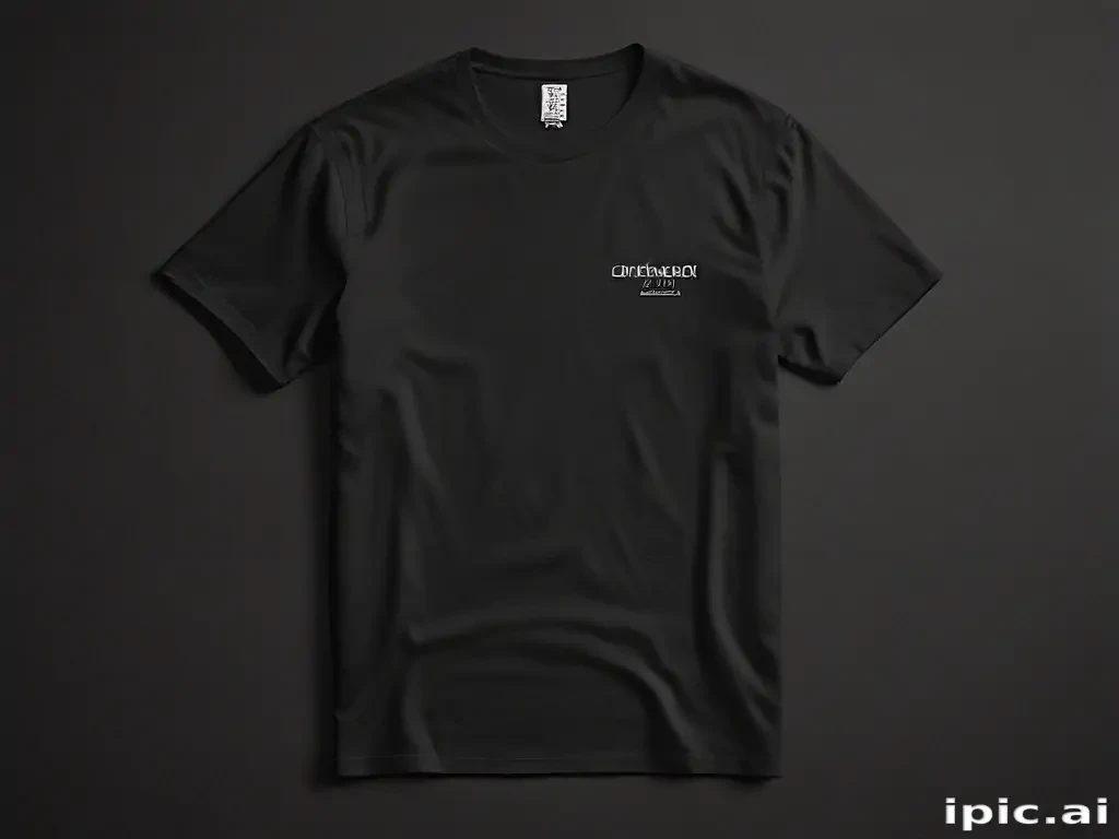 Stylish Black T Shirt With Minimalist Logo Design For Casual Wear