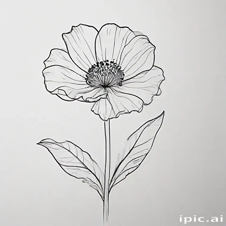 simple flower line art