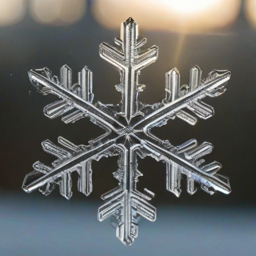 Sharp, detailed close-up of a snowflake resting on a windowpane, soft light reflecting off its delicate crystalline structure, tiny details of the frost surrounding it, and the cold, crisp air outside contrasting with the warmth inside.