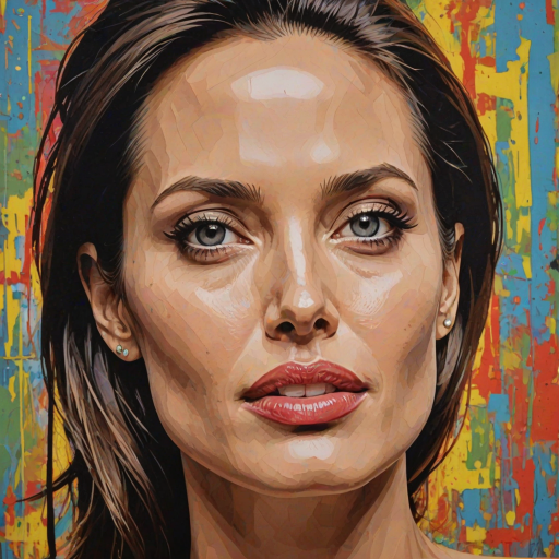 A pop art piece of angelina jolie