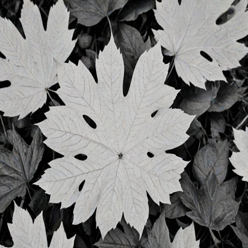 leaf white and black