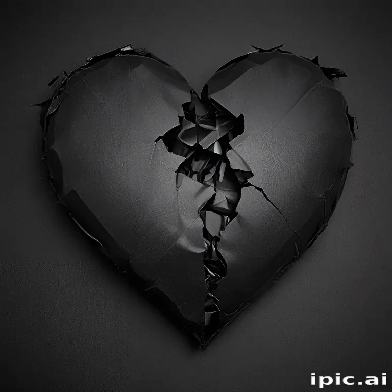 broken black heart
