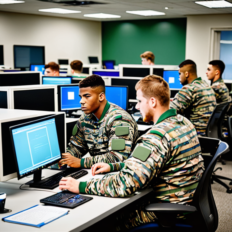 Football Player Using A Computer An entire football players in uniform sitting at computer lab editing ...