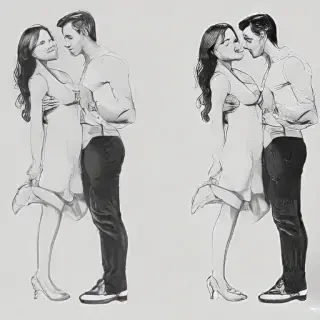 couple drawing poses