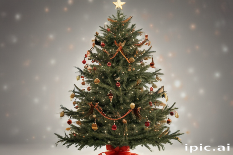 Beautifully Decorated Christmas Tree with Ornaments and a Star Topper