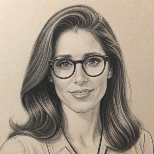 Fascinating Soleil Moon Frye, pencil sketch, portrait of Dazzling woman 1941s in glasses, hair style beatnik, outline, clear lines, fine lines, 8k
