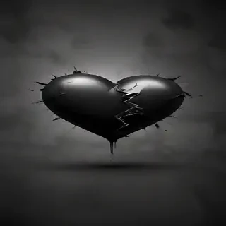 black broken heart