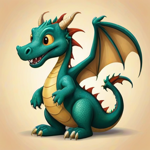 cartoon drawing of a dragon