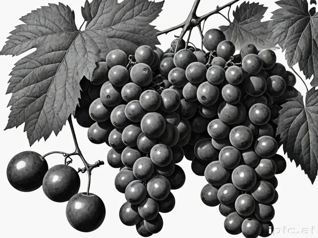 grapes clipart black and white