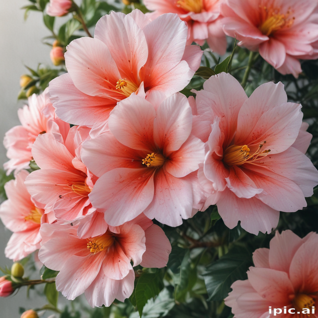 Beautiful Blooming Pink Flowers in a Lush Green Garden Setting