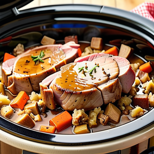 pork chops in crock pot with stuffing