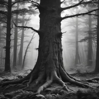 forest clipart black and white