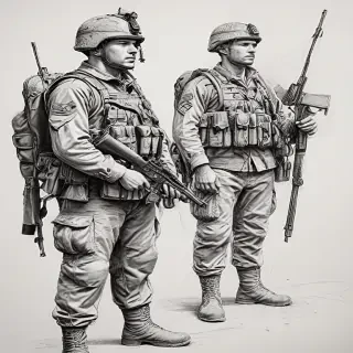 soldiers drawing