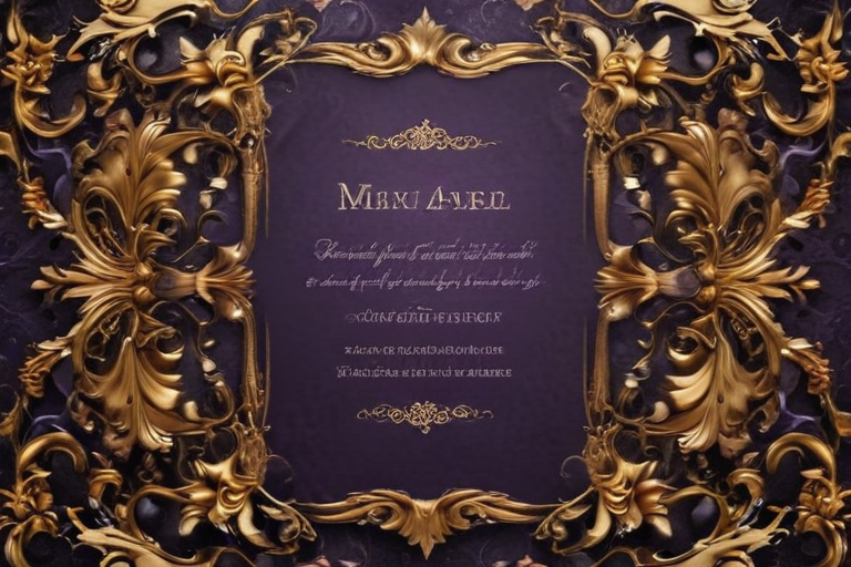 Elegant Golden Frame with Intricate Design and Decorative Background ...