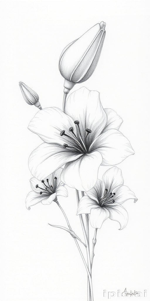 flower drawings pencil
