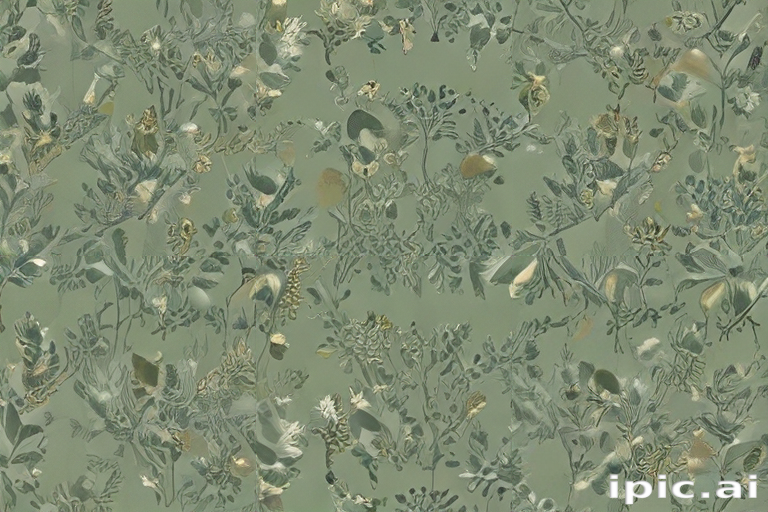 A Lush Botanical Pattern Featuring Delicate Floral Designs on a Soft ...