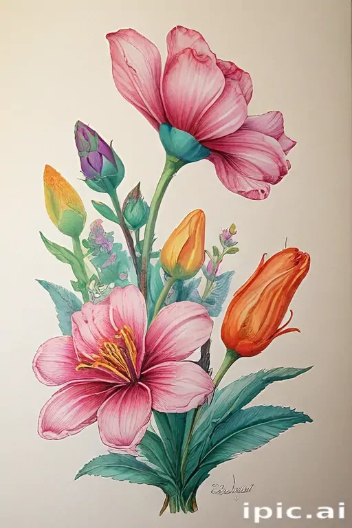 flowers to draw in color