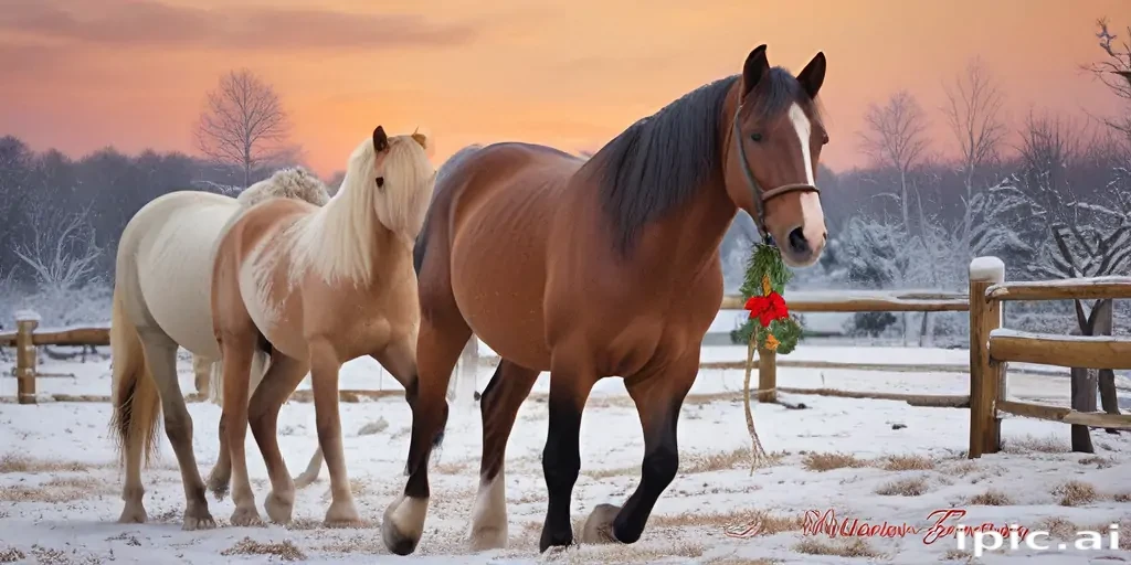 merry christmas images with horses