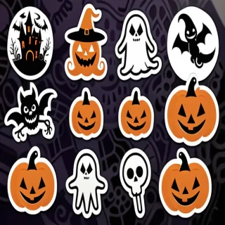 transparent halloween stickers