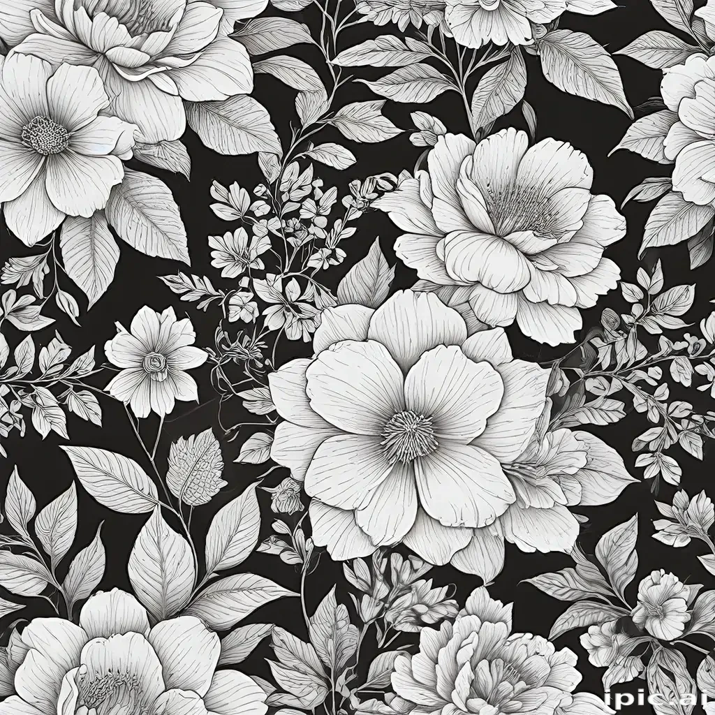 floral line art