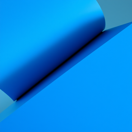 Create a high-resolution digital illustration of an open blue book with glossy pages, using a Canon EOS R5 camera, 50mm lens, f/2.8 aperture, ISO 200, shot from a top-down view to emphasize the curvature of the pages and the vibrant blue color, ensuring smooth gradients and sharp details throughout.