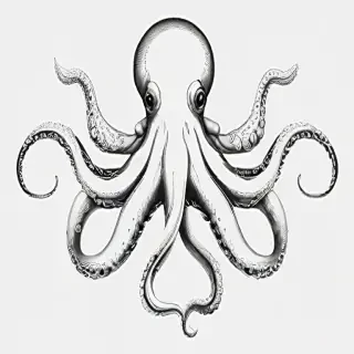 octopus clip art black and white