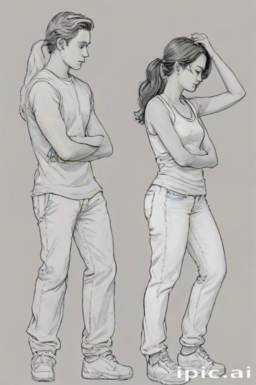 couples drawing poses