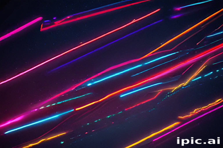 Vibrant Neon Streaks of Light Dancing Across a Dark Background