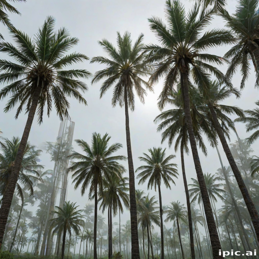 transparent palm trees