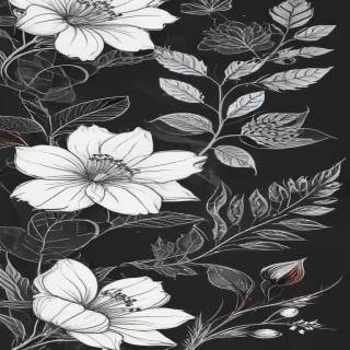 floral line art
