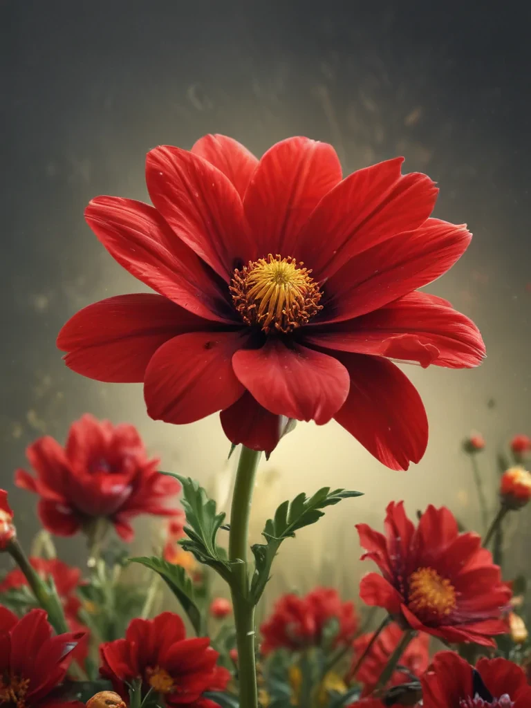 red flower bg